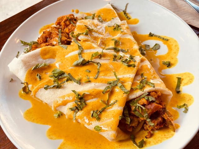 Sweet Potato Curry Crepe (V, *GF).